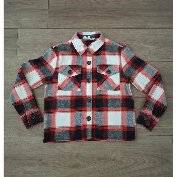 BB Dakota By Steve Madden Women's Button Down Boxy Shacket Women's XS Red - Picture 2 of 8